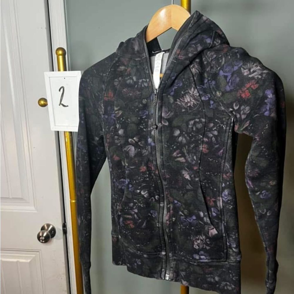 Lululemon Athletica Black Floral Hoodie